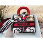 DIOR MEDIUM LADY D-LITE BAG Latte Multicolor Cupidon Embroidery