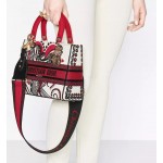 DIOR MEDIUM LADY D-LITE BAG Latte Multicolor Cupidon Embroidery