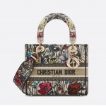 DIOR MEDIUM LADY D-LITE BAG Multicolor Mille Fleurs Embroidery