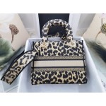 DIOR MEDIUM LADY D-LITE BAG Beige Multicolor Mizza Embroidery