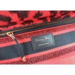 DIOR MEDIUM LADY D-LITE BAG Red Multicolor Mizza Embroidery