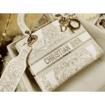 DIOR MEDIUM LADY D-LITE BAG Gold-Tone Dior Around the World Stella Embroidery