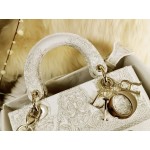 DIOR MEDIUM LADY D-LITE BAG Gold-Tone Dior Around the World Stella Embroidery