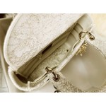 DIOR MEDIUM LADY D-LITE BAG Gold-Tone Dior Around the World Stella Embroidery