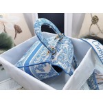 DIOR MEDIUM LADY D-LITE BAG Cornflower Blue Toile de Jouy Embroidery