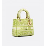 DIOR MEDIUM LADY D-LITE BAG Green Toile de Jouy Reverse Embroidery