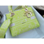 DIOR MEDIUM LADY D-LITE BAG Green Toile de Jouy Reverse Embroidery