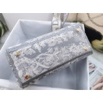 DIOR MEDIUM LADY D-LITE BAG Gray Toile de Jouy Reverse Embroidery