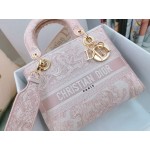 DIOR MEDIUM LADY D-LITE BAG Rose Des Vents Toile de Jouy Embroidery