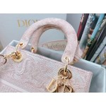 DIOR MEDIUM LADY D-LITE BAG Rose Des Vents Toile de Jouy Embroidery