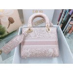 DIOR MEDIUM LADY D-LITE BAG Rose Des Vents Toile de Jouy Embroidery