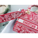 DIOR MEDIUM LADY D-LITE BAG Red Toile de Jouy Reverse Embroidery