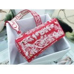 DIOR MEDIUM LADY D-LITE BAG Red Toile de Jouy Reverse Embroidery