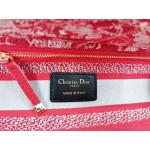 DIOR MEDIUM LADY D-LITE BAG Red Toile de Jouy Reverse Embroidery