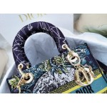 DIOR MEDIUM LADY D-LITE BAG Blue Dior Zodiac Embroidery