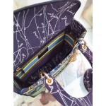 DIOR MEDIUM LADY D-LITE BAG Blue Dior Zodiac Embroidery