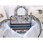 DIOR MEDIUM LADY D-LITE BAG Latte Multicolor Dior Zodiac Embroidery