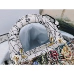 DIOR MEDIUM LADY D-LITE BAG Latte Multicolor Dior Zodiac Embroidery