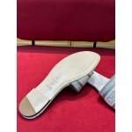 DIOR DWAY SLIDE White and Gray Cotton with Rêve d'Infini Embroidery