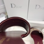 DIOR DWAY SLIDE Burgundy Embroidered Cotton