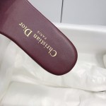 DIOR DWAY SLIDE Burgundy Embroidered Cotton