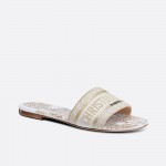 DIOR DWAY SLIDE Dior Around the World Stella Embroidered Cotton with Gold-Tone Metallic Thread