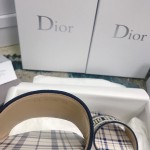 DIOR DWAY SLIDE French Blue Check'n'Dior Embroidered Cotton