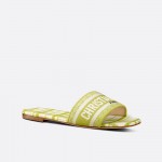 DIOR DWAY SLIDE Lime Check'n'Dior Embroidered Cotton