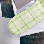 DIOR DWAY SLIDE Lime Check'n'Dior Embroidered Cotton