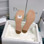 DIOR DWAY SLIDE Lime Check'n'Dior Embroidered Cotton