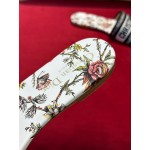 DIOR DWAY SLIDE White Multicolor Embroidered Cotton with Dior Jardin Botanique Motif