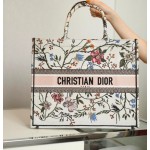 DIOR LARGE BOOK TOTE Rosa Mutabilis Embroidered Canvas