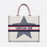 DIOR LARGE DIORALPS BOOK TOTE White Three-Tone Embroidery