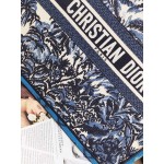 DIOR LARGE BOOK TOTE Blue Palm Tree Toile de Jouy Embroidery