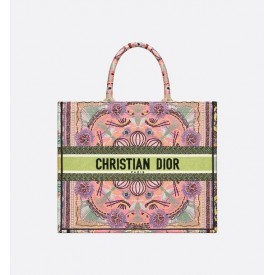 DIOR LARGE BOOK TOTE Multicolor Dior in Lights Embroidery