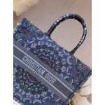 DIOR LARGE BOOK TOTE Embroidered Canvas with Blue KaléiDiorscopic Motif