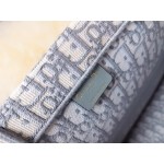 DIOR LARGE BOOK TOTE Gray Dior Oblique Embroidery