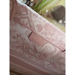 DIOR LARGE BOOK TOTE Pink Toile de Jouy Embroidery