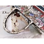 DIOR LARGE BOOK TOTE Red Latte Multicolor Dior Zodiac Embroidery