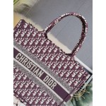 DIOR MEDIUM BOOK TOTE Burgundy Dior Oblique Embroidery 