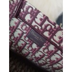 DIOR MEDIUM BOOK TOTE Burgundy Dior Oblique Embroidery 