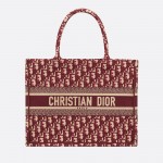 DIOR MEDIUM BOOK TOTE Burgundy Dior Oblique Embroidery 