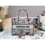 DIOR MEDIUM BOOK TOTE BAG Multicolor Mille Fleurs Embroidery