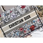 DIOR MEDIUM BOOK TOTE BAG Multicolor Mille Fleurs Embroidery