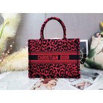 DIOR MEDIUM BOOK TOTE Red Multicolor Mizza Embroidery