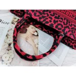 DIOR MEDIUM BOOK TOTE Red Multicolor Mizza Embroidery