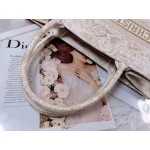 DIOR MEDIUM BOOK TOTE Gold-Tone Toile de Jouy Embroidery