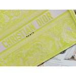 DIOR MEDIUM BOOK TOTE Lime Toile de Jouy Reverse Embroidery