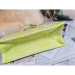 DIOR MEDIUM BOOK TOTE Lime Toile de Jouy Reverse Embroidery