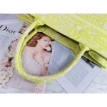 DIOR MEDIUM BOOK TOTE Lime Toile de Jouy Reverse Embroidery